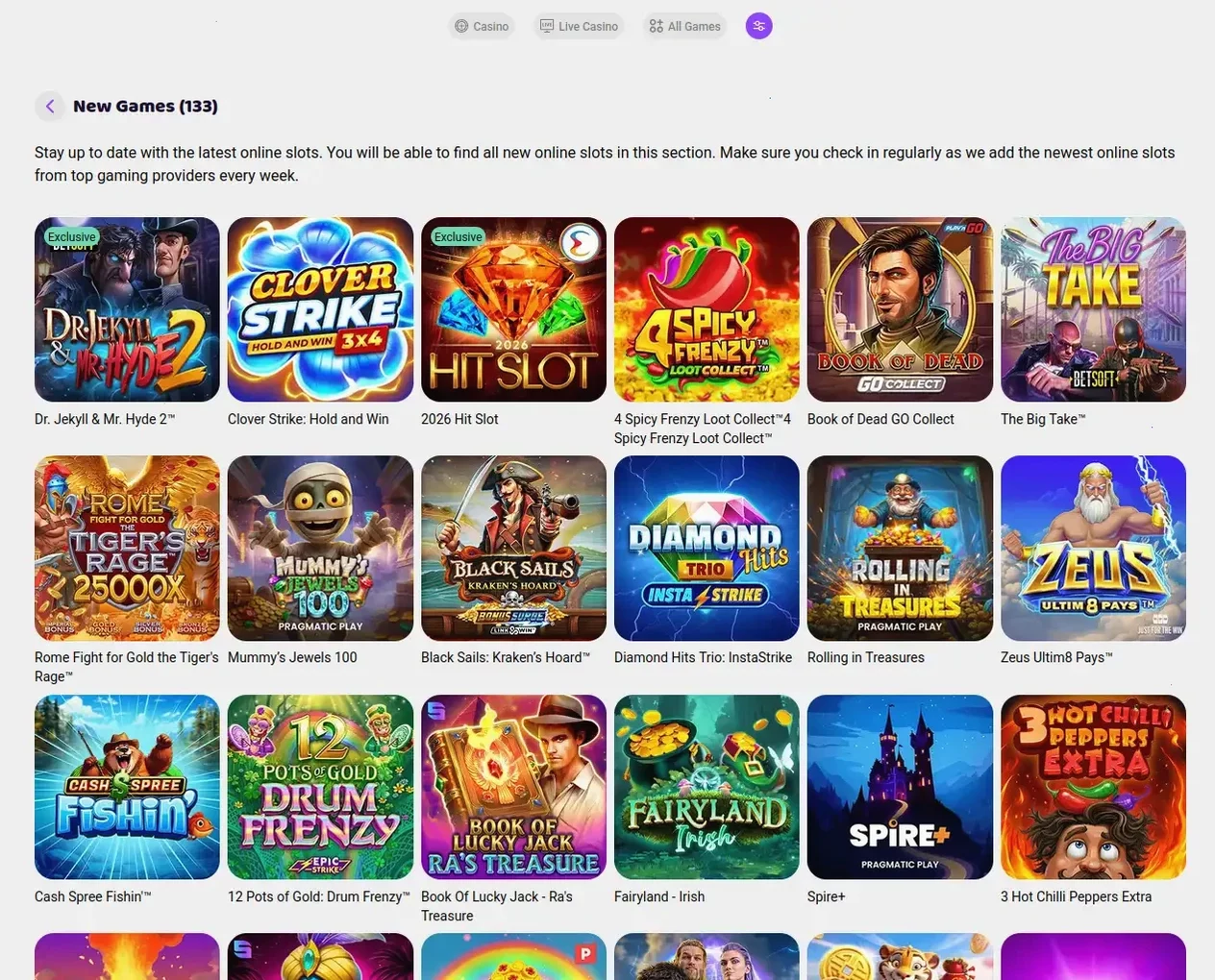 Он Икс casino интерфейс